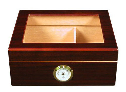 The Capri Glasstop Humidor Mahogany