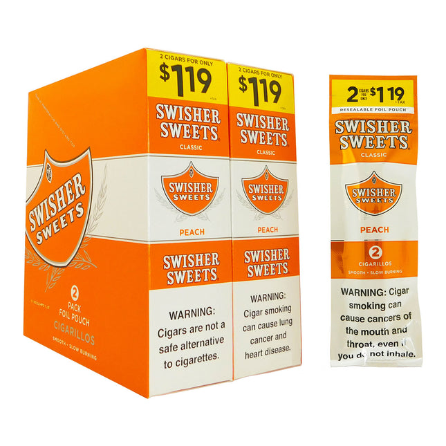 Swisher Sweets Cigarillos Peach 2 for $1.19