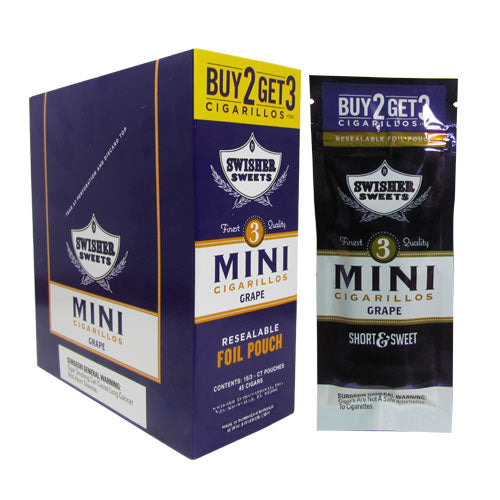 Swisher Sweets Mini Cigarillos Grape Buy 2 get 3